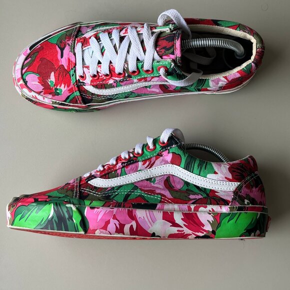 VANS x KENZO Paris OG Old Skool LX Vans Red Floral Shoes sz. M7.0 / W8.5 RARE - Picture 1 of 14